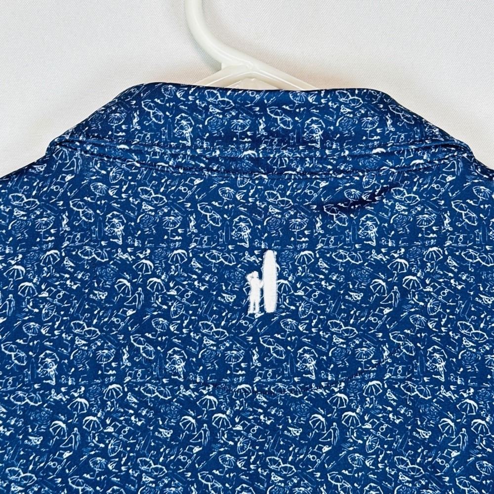 Johnnie-O Mens XL Golf Performance Polo Shirt Blue Beach Print Sun Protection 8 - Picture 10 of 10
